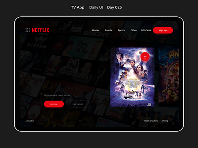 Tv App - DailyUI - Day25 adobe xd dailyui figma interaction design interface design product design ui ux design web design