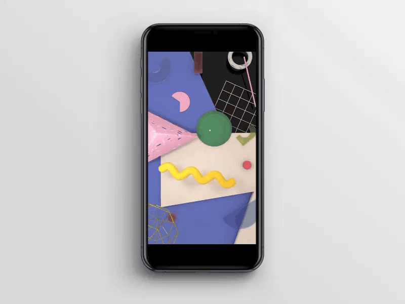 phone background 3d animation c4d colorful design geometry ui vector web