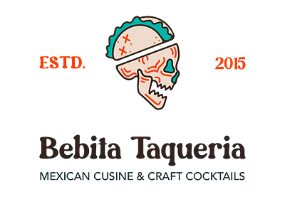 Bebita Taqueria Logo brand branding design illustration logo logo illustration logodesign mexican logo resturant logo skull skull illustration