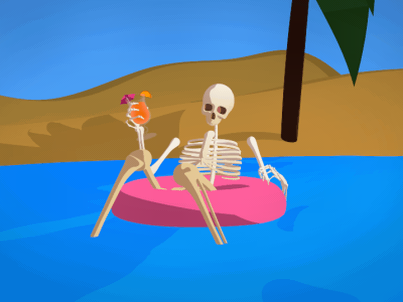 Skeleton Doing Finger Guns by Caitlin Cadieux on Dribbble
