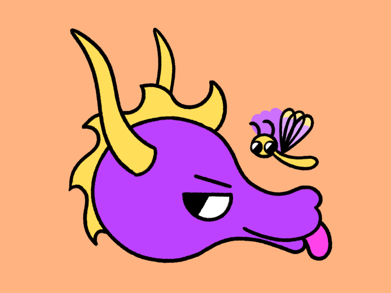 07 Blepdragon 04 – Spyro blepdragon cute dragon dragonfly ipad pro photoshop procreate purple sparx spyro spyro the dragon