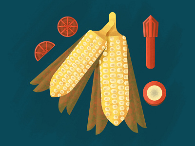 Corn 2d 2d art adobe illustrator corn design art designdaily flat flat illustration food food illustration illustration illustration design lemon maize photoshop salt vector