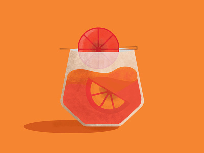 Blood Orange Gin 2d adobe illustrator design designdaily drink flat flat illustration food and beverage gin glass illustration illustration design lemon photoshop vector