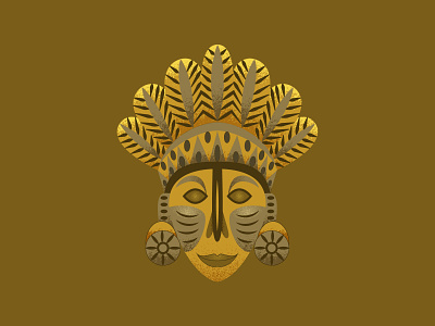 Mayan Tribe Mask 2d 2d art adobe illustrator ancient design design art designdaily face mask flat flat illustration geometric illustration illustration design mayan mayan tribe texture tribe vector