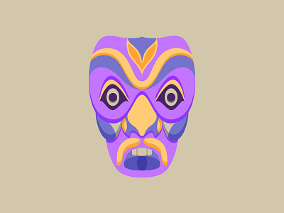 Tribal Mask 2d 2d art adobe illustrator ancient design art designdaily flat illustration geometic graphic illustration illustration design tribal vector