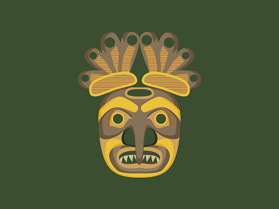 Pacific NW Tribal Mask 2d 2d art adobe illustrator ancient design design art designdaily flat flat illustration geometric illustration illustration design texture tribal vector