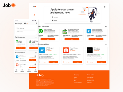 UI Mobile and Desktop for Job Portal