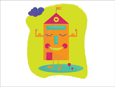 funny house branding design illustration illustrator logo minimal vector web