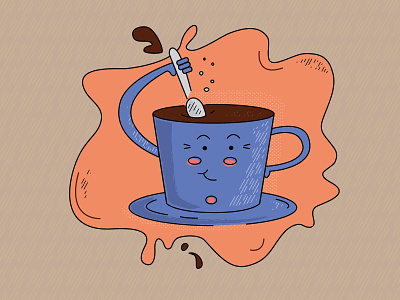 self-service :) branding colors cup design illustration illustrator minimal self-service vector