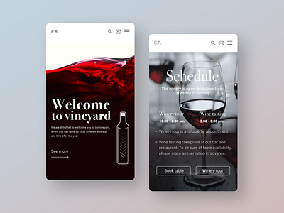 Winery design ui ux uxui web web design