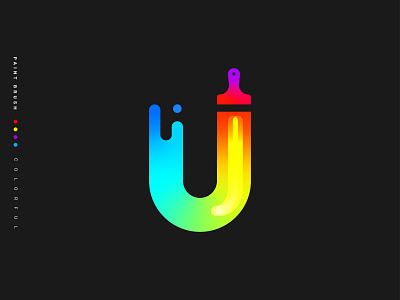 Paint Brush Colorful U Lettermark Gradient Logo app icon branding brush colorful colorful paint brush ecommerce gradient gradient paint brush paint paint brush u u letter