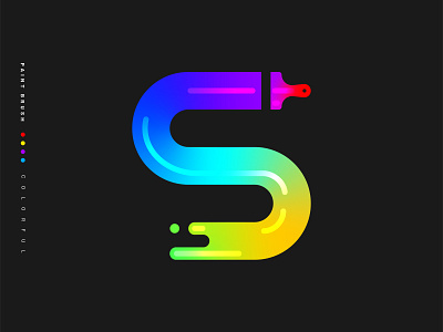 Paint Brush Colorful S Lettermark Gradient Logo