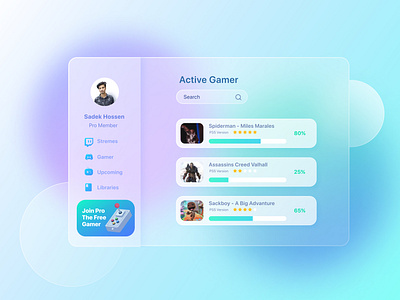 Gaming Dashboard Ui Design - Sadek Branding