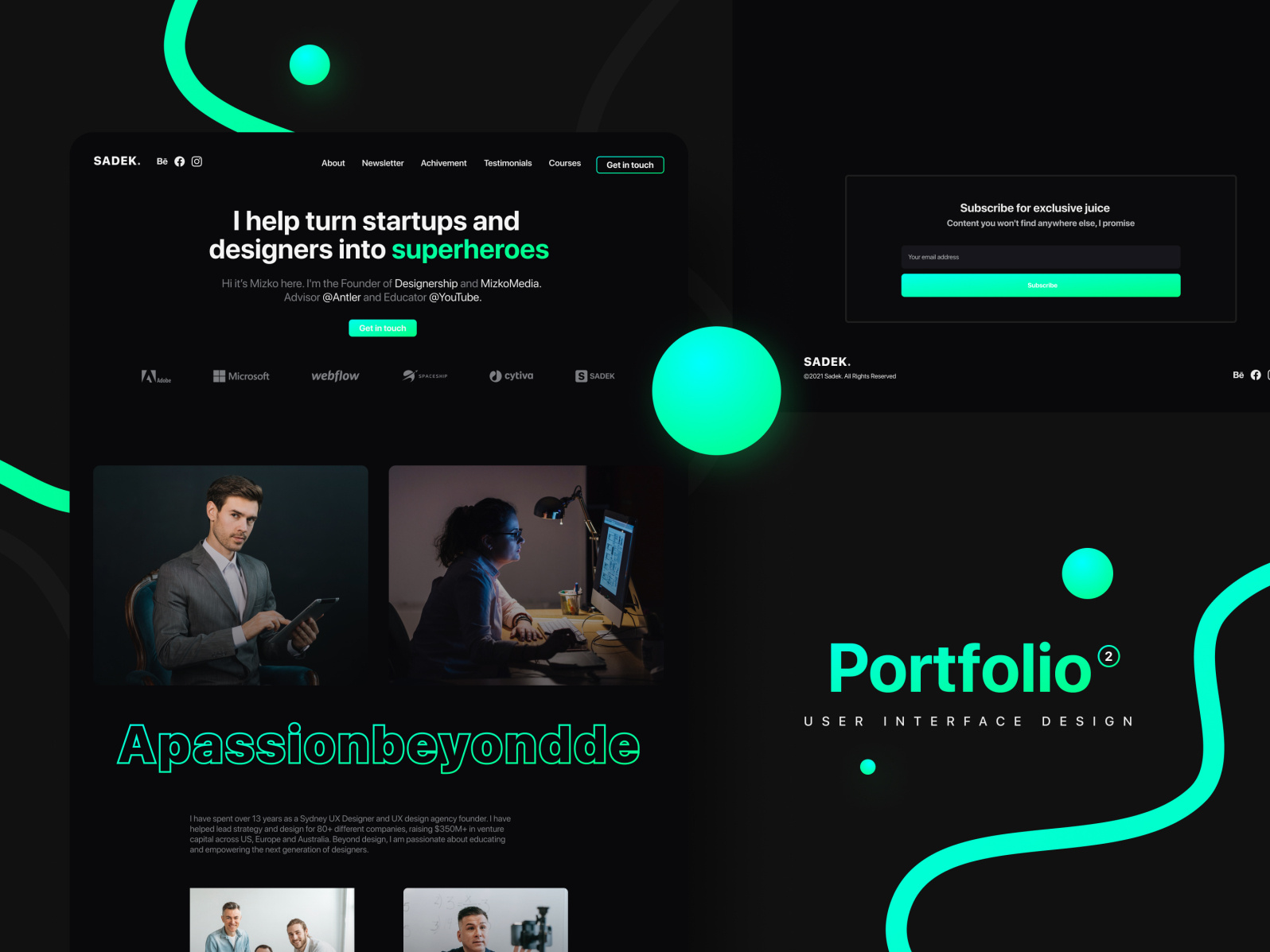 Personal portfolio website by Sadek Hossen on Dribbble