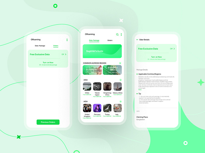 ORoaming App interface Design by Sadek Hossen on Dribbble