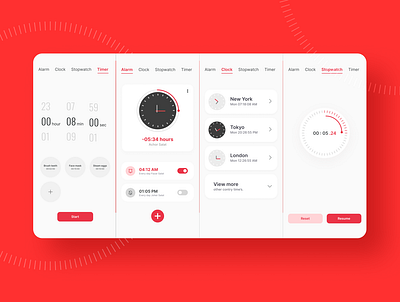 Mobile Clock App Ui Design 3d