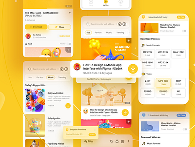Video & Music Downloader App Uikit - sadekud mobile app ui product design sadek.ud sadekud ui uikit video downloading app ui video downloading app uikit