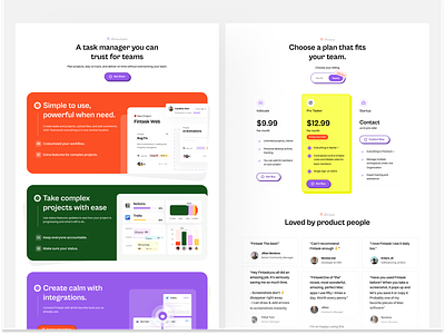 Fintask - Landing Pages component component feature feature grid landing page price product design sadekud ui web design