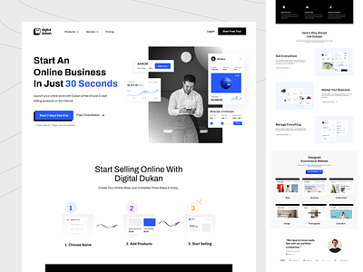 Digital Dukan Website - Ecommerce shop builder ecommerce ecommerce site landing page saas saas landing page sadekud website website builder
