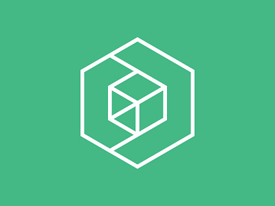Box logo box caja geometric green hexagonal lines logo
