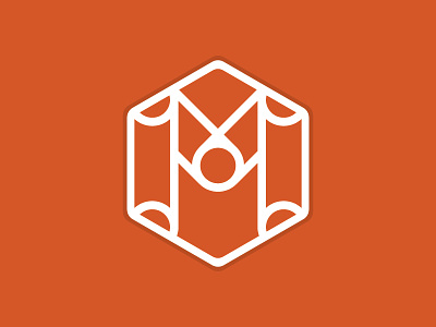 Furniture logo 2 flat furniture geometrical hexagon lines logo m modulus monogram mueble orange proposal