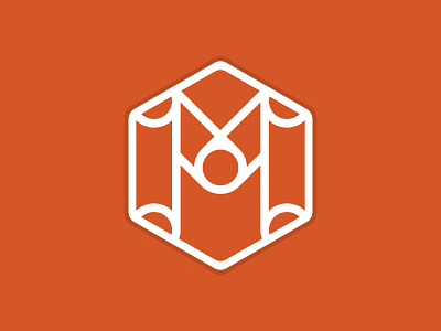 Furniture logo 2 flat furniture geometrical hexagon lines logo m modulus monogram mueble orange proposal