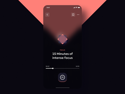 Focus & Meditation App app carmen sans focus gradient ios meditation mimalistic session sleep ui ux