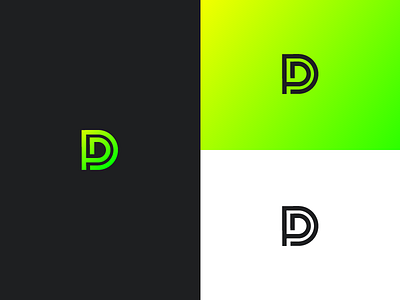 PD Monogram brand brandbook d gradient identity letters monogram p