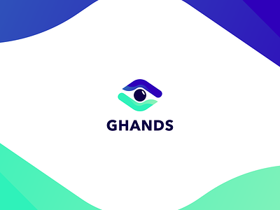 Ghands blue brand branding eye ghands gradient green hands logo manos ojo