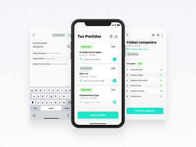 Football App app clean create flow football football app friends ios match mockup montserrat search soccer