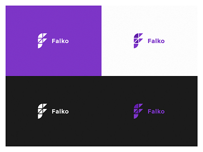 Falko brand branding f falko font grape logo monogram montserrat tangram triangle violet