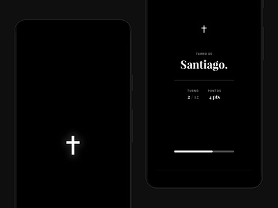 CENSJ App app app design card game cards dark design font game loading minimal playfair playfair display progress bar turn turno ui ux