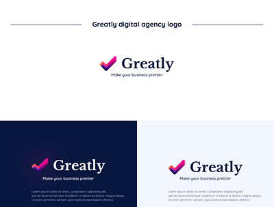 Logo for a digital agency gradient gradient logo logo serifs simple