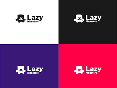 LazyMonsters Logo Design affinity designer branding cartoon cartoon character design illustration logo negative space typography vector