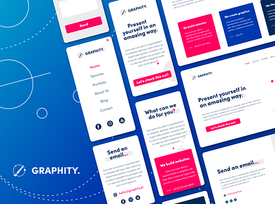 Website Design - Graphity affinity designer blue blueprint branding colorful design gray logo red typography ui ux vector web web design web design agency web designer webside website design white