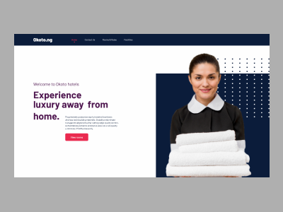 Landing page for a hotel website