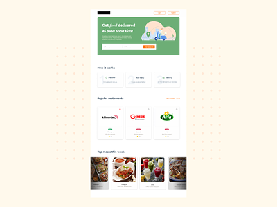 Food delivery Homepage dailyui design ui uiuxdesign uiuxdesigner ux web