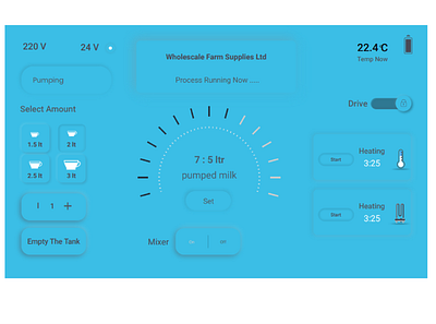 Milk Machine Control control panel machine uxui