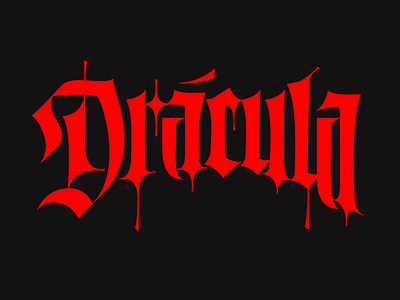Dracula bat blackletter blood dracula fangs halloween horror lettering vampire