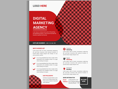 Modern and creative Business leaflet Flyer Template Design advertising agency branding clean corporate flyer design digital elegant simple stylish vector