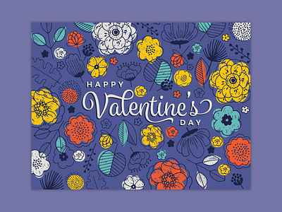 Valentine's Day Card card flowers illustration v day valentine valentines day valentines day card