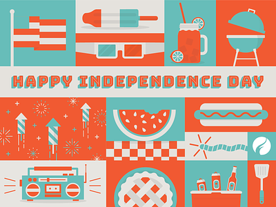 Independence Day 4th 4th of july america americana bomb pop boombox cookout fireworks flag food fourth of july grill hot dog illustration independence day july pie popsicle usa watermelon