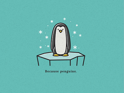 Because Penguins! flurries holiday card holidays ice iceberg illustraion penguin snow vector winter