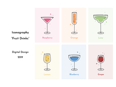 Iconography "Fruit Drinks" design designer digital figma graphic design icon iconography illustration illustrator vector