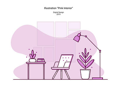 Illustration "Pink Interior" design designer digital graphic design illustration illustrator vector