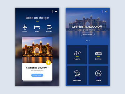 Travel App Home Screen app mobile travel