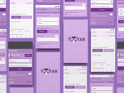 Tutor Mobile App adobe illustrator adobe xd ios app ui ux vector