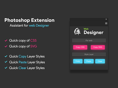 Photoshop Extension assistant css designer extension panel photoshop plugin svg