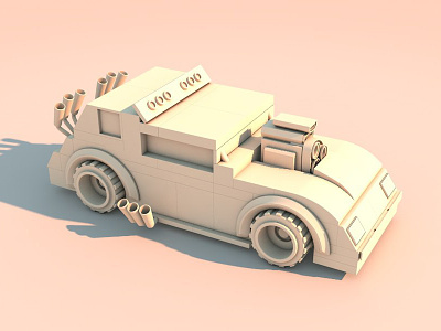 Lego MadMax Car 3d car cinema 4d lego low poly madmax model