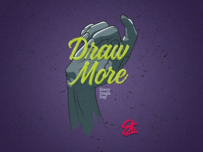 Draw More colorfull hand lettering motivation poster text